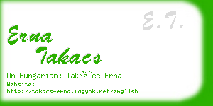 erna takacs business card